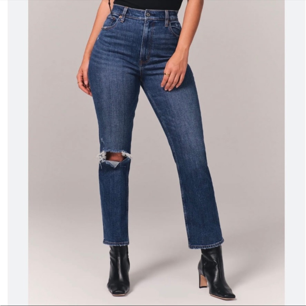 abercrombie curve love the 90s straight ultra high rise jeans